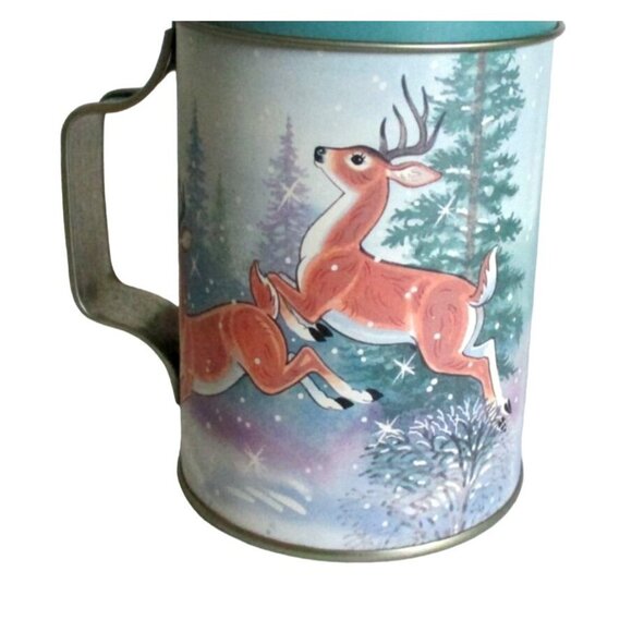 Vintage Deer Salt & Pepper Shakers - Metal Tin Set - Winter Decor Serveware - Picture 3 of 6